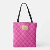 Tote Bag Feminine Hot rose Quilé Motif Nom (Dos)
