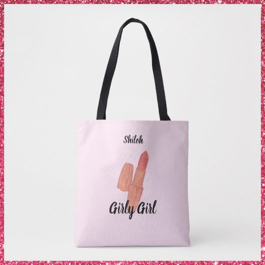 Tote Bag Feminine Rose Lipstick