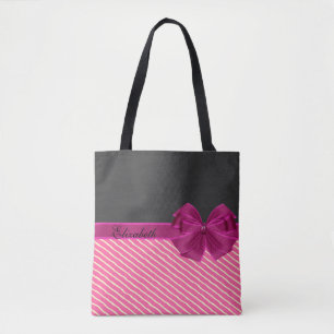 Tote Bag Féminines Rayures Moderne Chic - Personnalisées