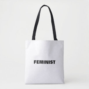 Tote Bag Féministe noir et blanc moderne