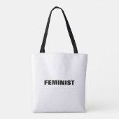 Tote Bag Féministe noir et blanc moderne (Dos)