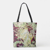 Tote Bag Femme à marguerite - Mucha daisy textile repro (Dos)