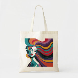 Tote Bag Femme Abstraite colorée aux cheveux gonflables