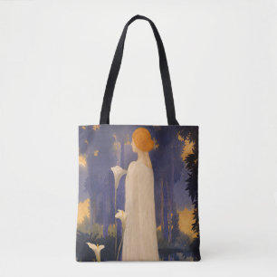 Tote Bag Femme Art Nouveau Éthérée sous les Callas au Clair