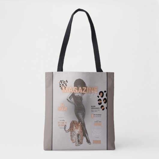Tote Bag Femme avec afro & léopard Fourre-tout (Devant)