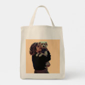 Tote Bag Femme avec son chien mignon (Dos)
