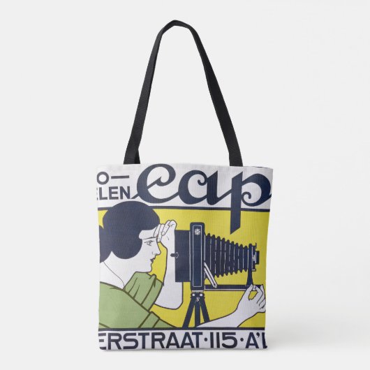 Tote Bag Femme caméra, photographe, Van Caspel (Dos)