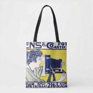 Tote Bag Femme caméra, photographe, Van Caspel