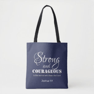 Tote Bag Femme chrétienne moderne forte et COURAGEUSE