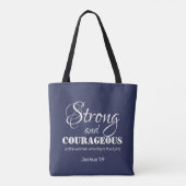 Tote Bag Femme chrétienne moderne forte et COURAGEUSE (Dos)
