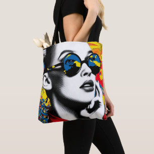 Tote Bag Femme d'art pop avec lunettes de soleil