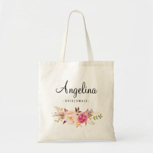 Tote Bag Femme de chambre Rustique Floral Personnalisée-05