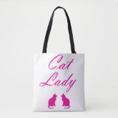 Tote Bag Femme de chat rose (Devant)