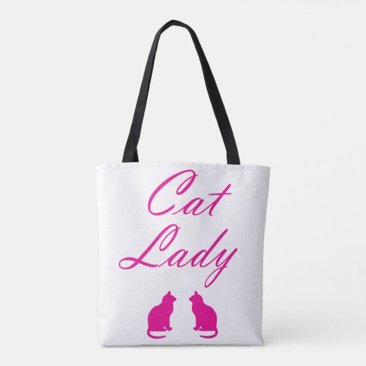 Tote Bag Femme de chat rose (Dos)