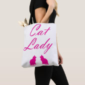 Tote Bag Femme de chat rose (De près)