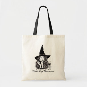 Tote Bag Femme de cuisine, Sorcière noire élégante tenant d