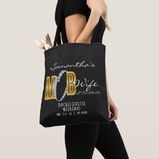 Tote Bag Femme de Mob & Cocktails Soirée de Bachelorette No (De près)