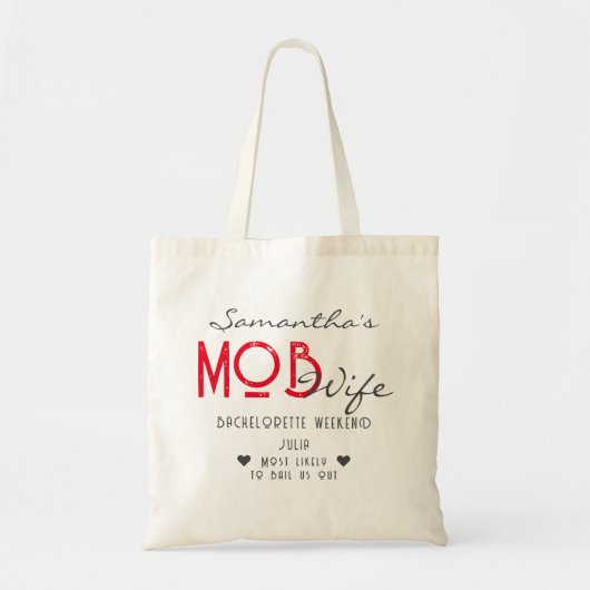 Tote Bag Femme de Mob & Martini Noir Bachelorette Party de (Devant)