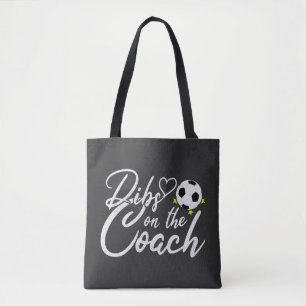 Tote Bag Femme d'entraîneur de football Dibs sur l'entraîne
