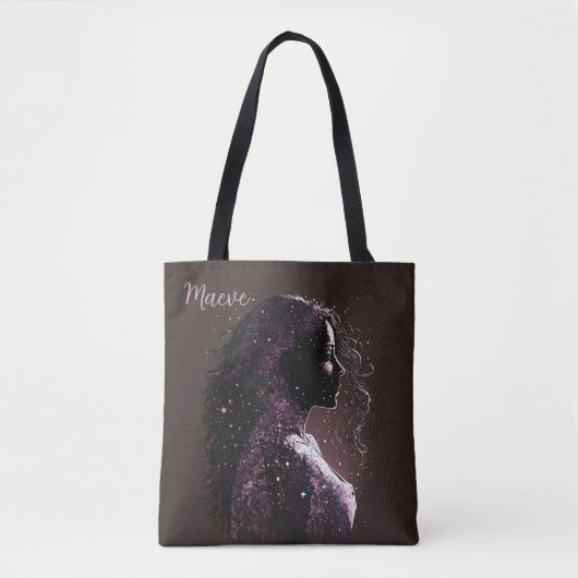 Tote Bag Femme des étoiles violet et Brown (Devant)