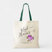 Tote Bag Femme D'Honneur - Fête De Mariée - Fleurs Violette (Dos)