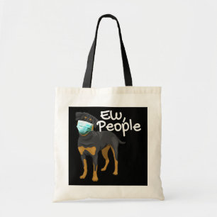 Tote Bag Femme Drôle Chien Portant un Masque - Rottweiler