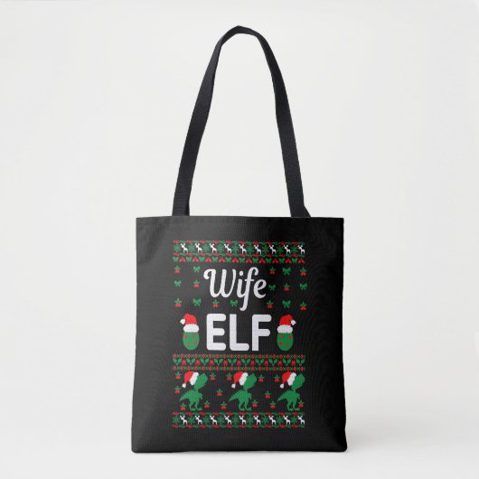 Tote Bag femme elf noël laide pull (Devant)