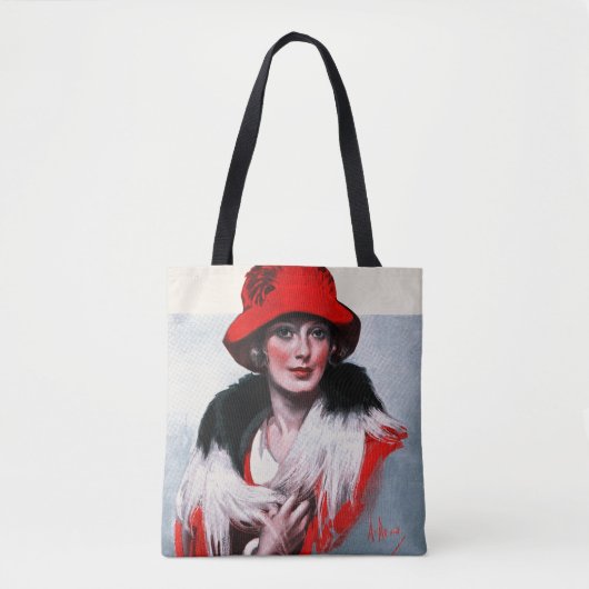 Tote Bag Femme en Casquette rouge (Devant)
