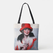 Tote Bag Femme en Casquette rouge (Dos)