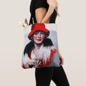 Tote Bag Femme en Casquette rouge (De près)