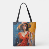 Tote Bag Femme en Robe de Cocktail Rouge (Dos)