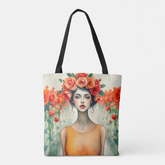 Tote Bag Femme et Rose (Dos)