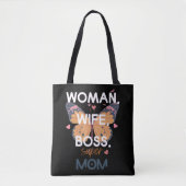 Tote Bag Femme, femme, patron, super maman (Devant)