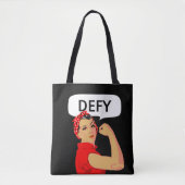 Tote Bag Femme forte vintage élégante & texte modifiable dé (Devant)