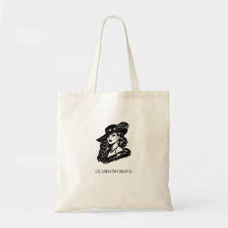 Tote Bag Femme Glamour avec Illustration de Mode Féline