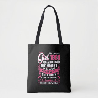 Tote Bag Femme Im Septembre Filles 1981 40e anniversaire Ca