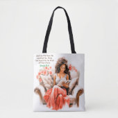 Tote Bag Femme Lecture Bible Verset Blanc (Devant)
