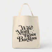 Tote Bag Femme Maman Boss Badass Drôle Sarcastique Fête des (Devant)
