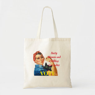 Tote Bag Femme Nasty et chatte sans enfant Lady fourre-tout