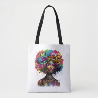 Tote Bag Femme noire inconditionnellement colorée Afro