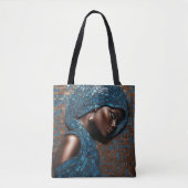 Tote Bag Femme noire Mosiac Blue Copper Fourre-tout (Devant)