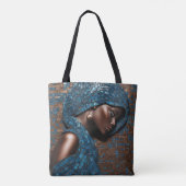 Tote Bag Femme noire Mosiac Blue Copper Fourre-tout (Dos)