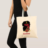 Tote Bag Femme noire Zodiac Gemini (Devant (produit))