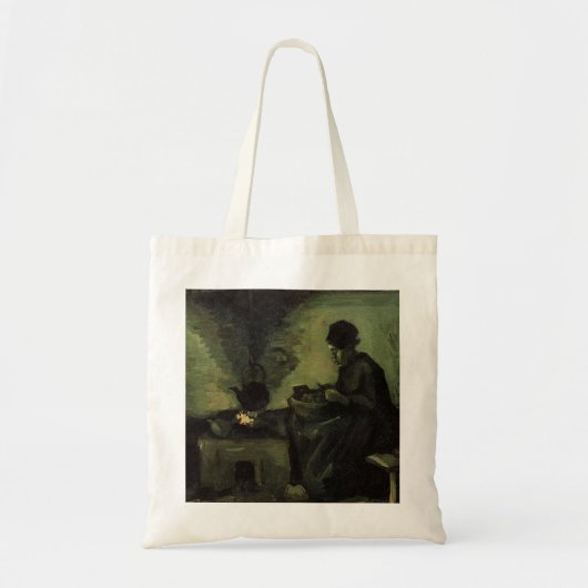 Tote Bag Femme paysanne par foyer par Vincent van Gogh (Devant)