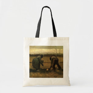 Tote Bag Femme paysanne plantant de la pomme de terre par V