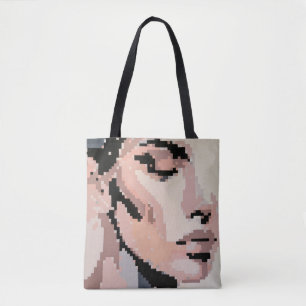 Tote Bag Femme Pixel Muet avec Citation Empowering