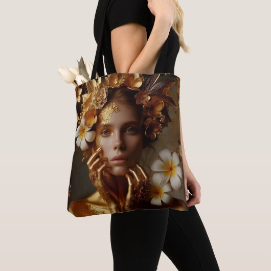 Tote Bag Femme Préraphaélite Dorée 3 (De près)