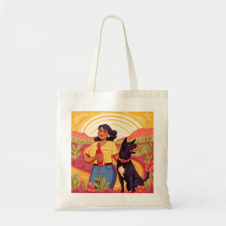 Tote Bag Femme prospère avec Tequila et son chien Secouru F