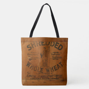 Tote Bag Femme tenant la feuille de blé Antique bois Crate