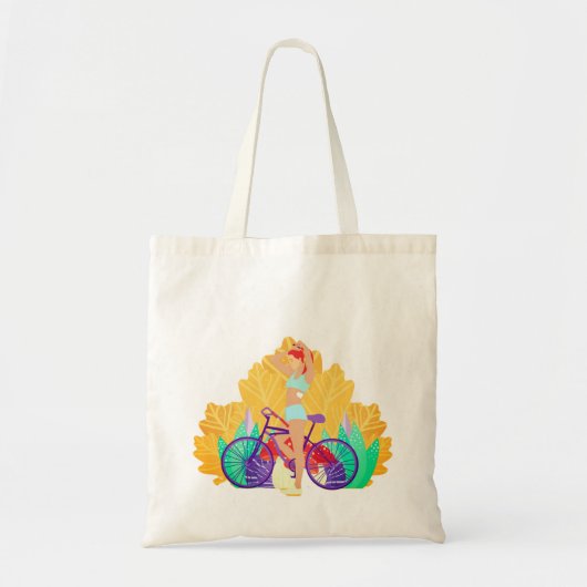 Tote Bag Femme, Vélo, Fille (Devant)